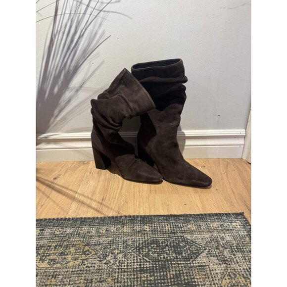 Guess Women's Yeppy Mid Calf Slouchy Block Heel Dress Boots Brown Size 6 1/2 - Picture 7 of 8